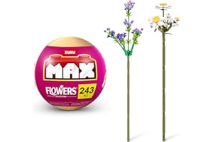 MAX BUILD MORE MAX Premium Flowers Building Bricks Collection (up to 243 Pieces, 2 Flowers per Capsule, 10 to Collect). (Common Daisy and Lavender, 1 Capsule)