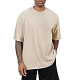 Fkatuzi Oversized Cotton Solid T Shirts for Men