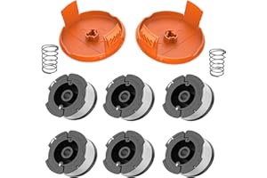 Evenlinkics 6 Pack AF100 Replacement Spool，Compatible Black and Decker Weed Eater GH900 GH600 GH610，30ft 0.065" Trimmer line Replacement Spool for Black and Decker Weed Eater String（6 Spools +2 Caps