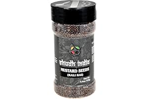 Shudh india Black Mustard Seeds Whole Spice (Kali Rai) 4.4oz (125g) PET Jar ~ All Natural | Gluten Friendly | NON-GMO | Vegan | Indian Origin " (Black Mustard Seeds)