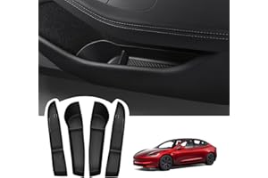 BASENOR 2026 2025 2024 Tesla Model 3 Door Side Storage Box, Door Pocket Liners, TPE Front & Rear Side Organizer Tray Protector Liner for Model 3 Highland (Standard/Premium/Performance) Set of 4
