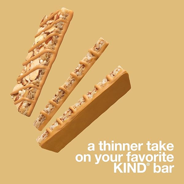 KIND THINS SNACK BARS, CARAMEL ALMOND & SEA SALT, GLUTEN FREE, LOW CALORIE, HEALTHY SNACKS, 4G SUGAR, 10 COUNT