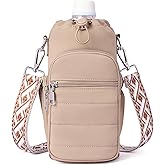 Lexiyat Water Bottle Bag 40 oz Crossbody Holder for Walking Hiking Insulated Carrier Purse with Adjustable Strap