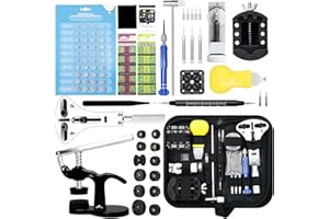 Watch Repair Kit, GLDCAPA Professional Watch Battery Replacement Kit, Watch Repair Tools with Carrying Case, Watch Link Removal Tool Kit, Watch Case Opener, Watch Press Set with 60pcs Watch Battery