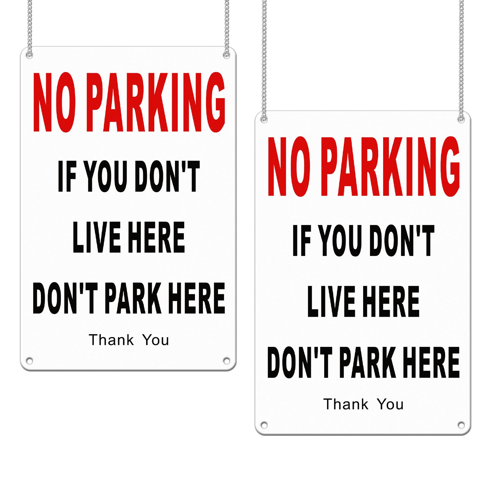 Goodvia Please Do Not Park Here Sign, Aluminum 30x20cm (A4 Vertical) No Parking Signs Outdoor Metal, Reflective UV Protective x2