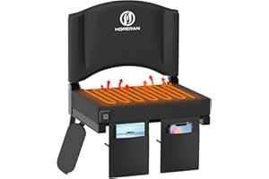 HOPERAN Heated Stadium Seats for Bleachers with Back Support, 3 Levels Heating Bleacher Chairs with Back and Cushion, Folding Bleacher Seat, Lightweight Portable Stadium Chair with Shoulder Strap