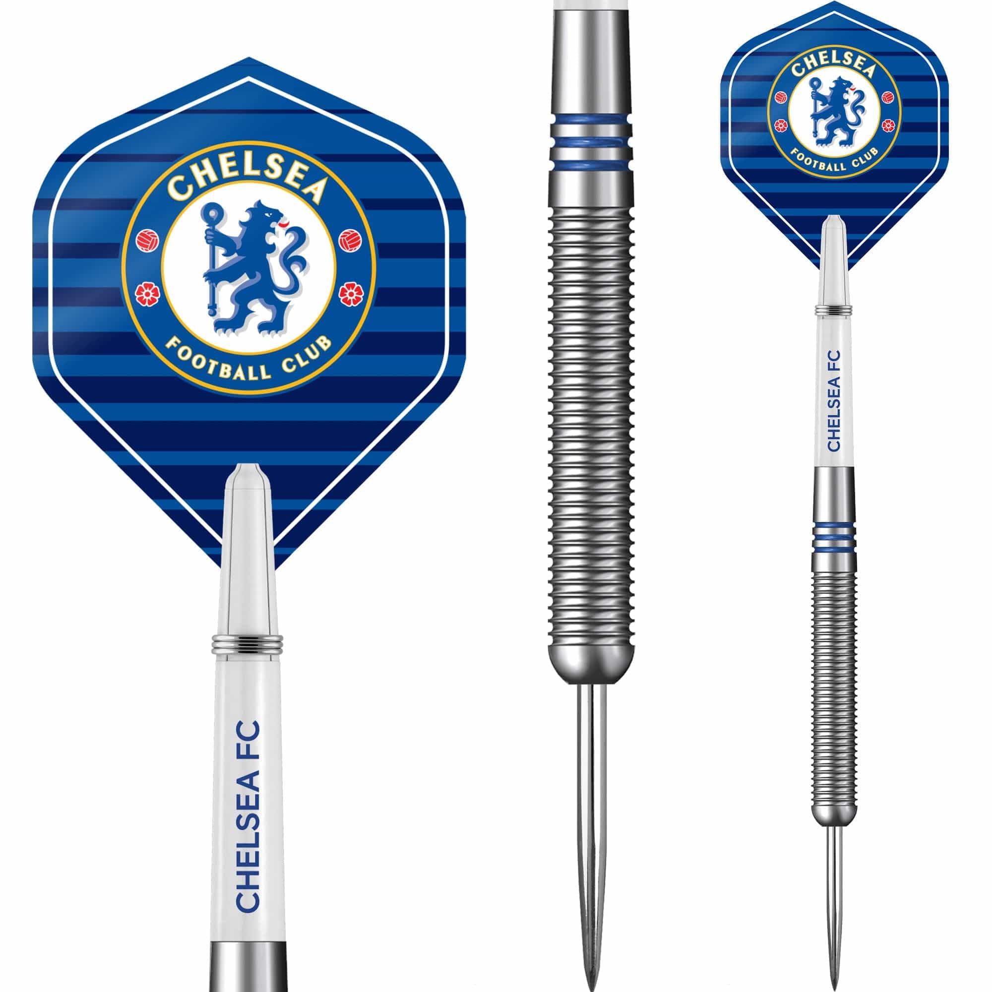 FOCO Officially Licensed Chelsea Football Club The Blues FC Stripe Steel Tip 90% Tungsten Darts Set, 24g (D1406)
