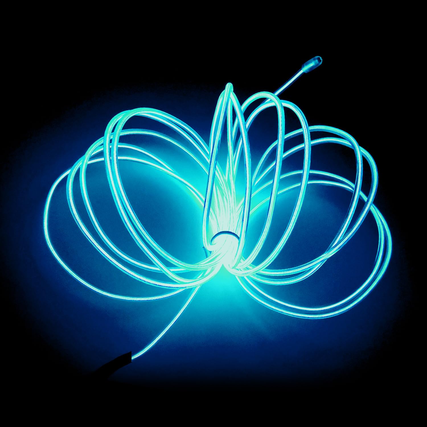 Balabaxer EL Wire Ice Blue, 16.4ft/5M Neon Lights Noise Reduction Portable Neon Electroluminescent Wire for Parties, Halloween, DIY Decoration