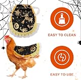 NQEUEPN 2pcs Chicken Saddle Aprons Pumpkin Witch Print Back Feather Protection view 4