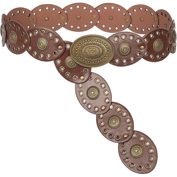 HinyBoeh Western-Wide-Disc-Belt for Womens-Oval-Belt  display picture 3