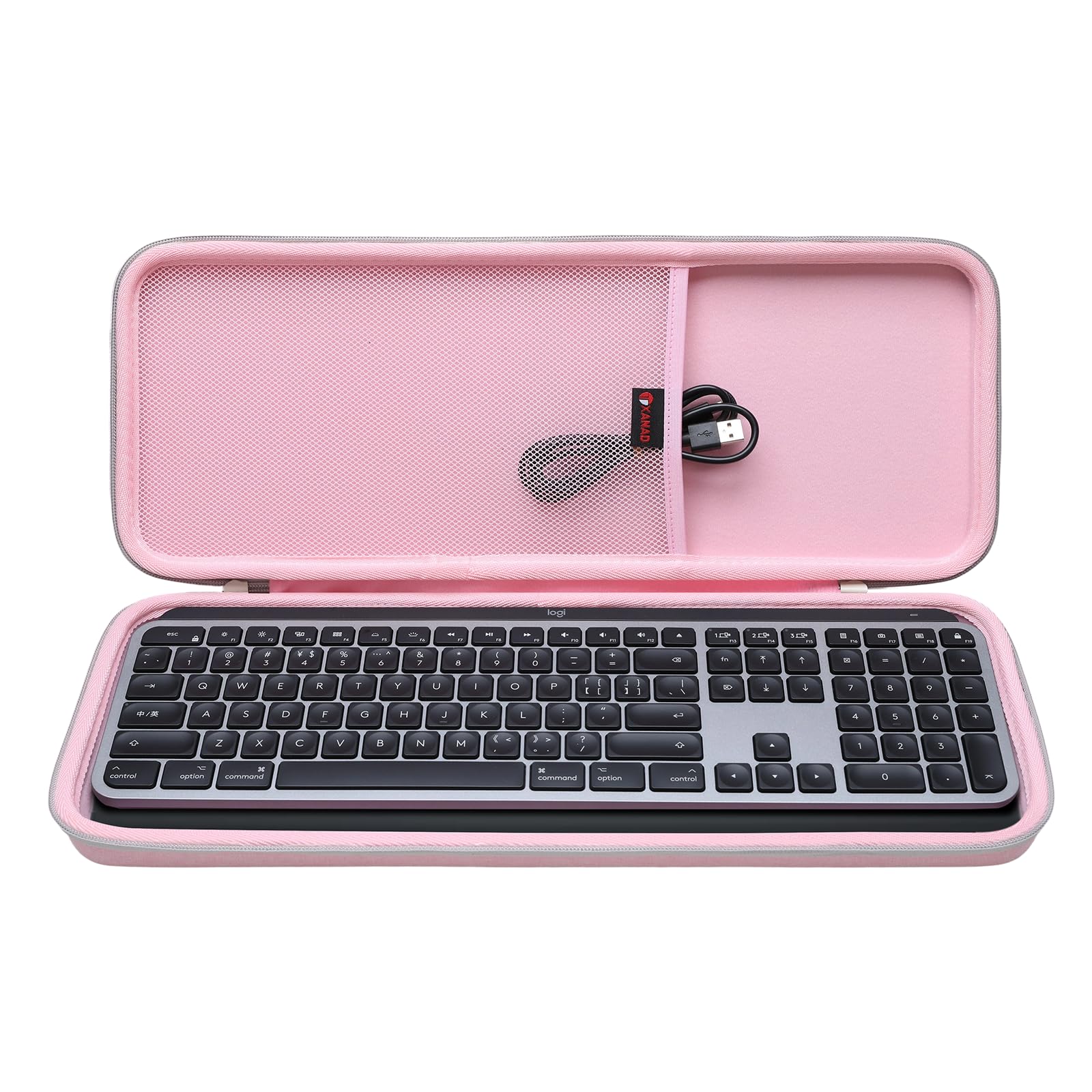 Photo 1 of XANAD Hard Case for Logitech MX Keys/MX Keys Advanced MIC Wireless Illuminated Keyboard?Pink?-Inside: 17.2"x6.2"x1.2"