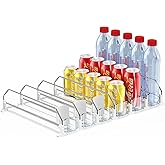 AMLLLC Soda Can Dispenser for Refrigerator,Automatic Pusher Glide Refrigerator Organizer and Adjustable Width - Storage 30 Cans