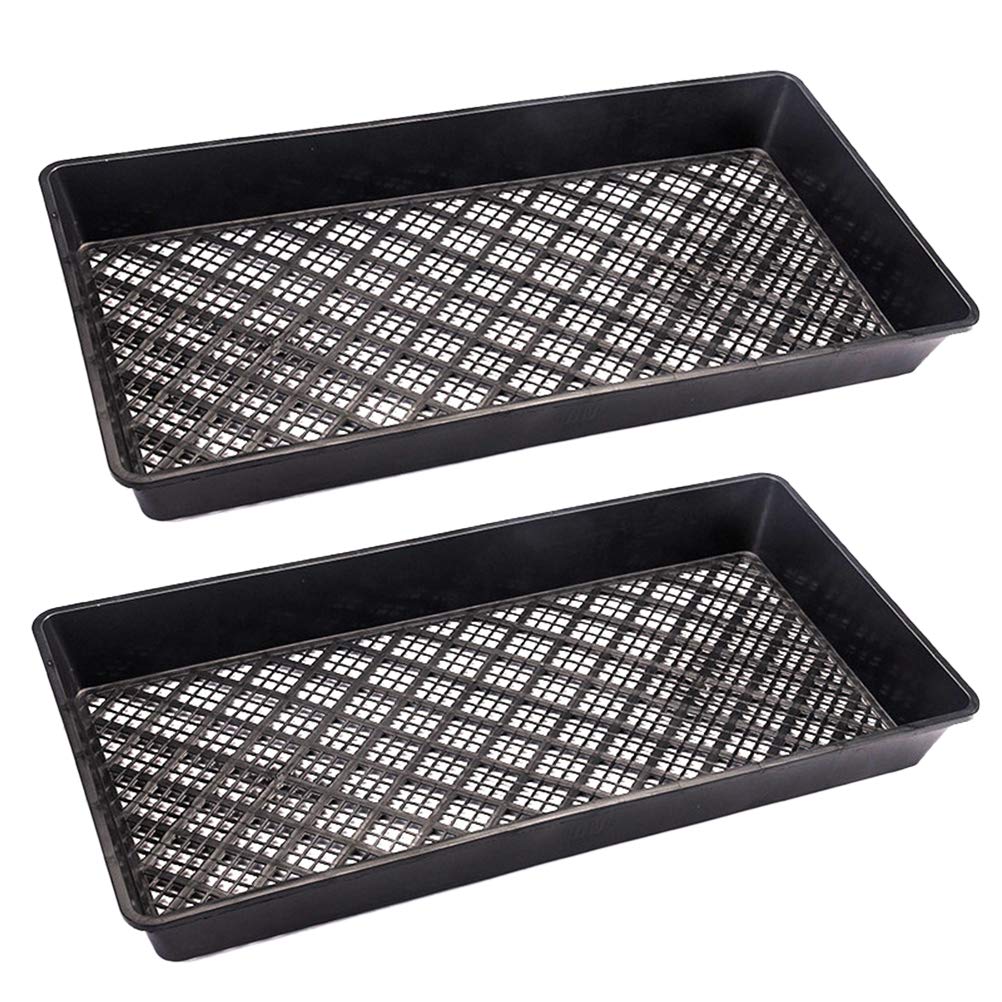 QUEENBAR Leikance Seedling Tray,Plastic Seed Starters Growing Trays Mesh Bottom for Microgreens Soil Blocks 2 pcs