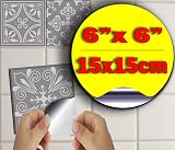 Tile Style Decals 48 Grey Mosaic Tile Stickers 6 inch 48 stickers view 7