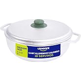 Universal (6.3 QT / 6 Liter) Caldero Pot with Lid, Traditional Cast Aluminum Rice Pot, 18-Cup Capacity for Rice, Soups, Stews, Beans &amp; Family Cooking