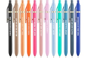 Aozora Funny Pens Ballpoint Super Smooth Writing Pens Gag Gifts for Coworkers 12 Pcs Medium Point 1.0mm Friend Gifts for Women