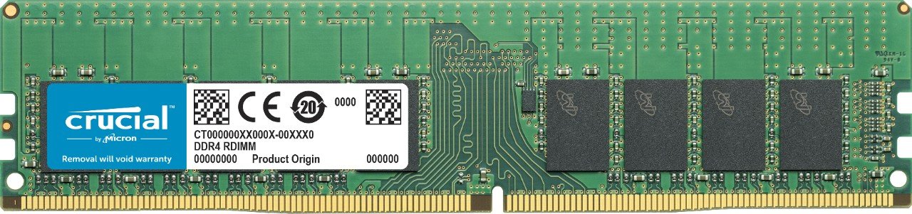 Crucial CT16G4RFS4266 16 GB DDR4 2666 MT/s (PC4-21300) CL19 SR x 4 ECC Registered DIMM 288-Pin Memory ,Green