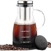 Bean Envy Cold Brew Coffee Maker - 32 oz Glass Cold Brew Pitcher | BPA-Free Borosilicate, Stainless Steel Filter, Dishwasher Safe, Airtight Seal, Iced Tea Brewer, Silicone Base