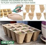 KAHEIGN 20x 12-Cell Biodegradable Seedling Trays 4cm Square Plant Starter Pots view 3