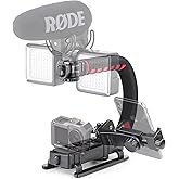 Zeadio Video Handheld Stabilizer, Triple Cold-Shoe Handle Grip with Smartphone Holder、360° Ball Head Mount, Compatible with All Camera Sport Camera DSLR Smartphone