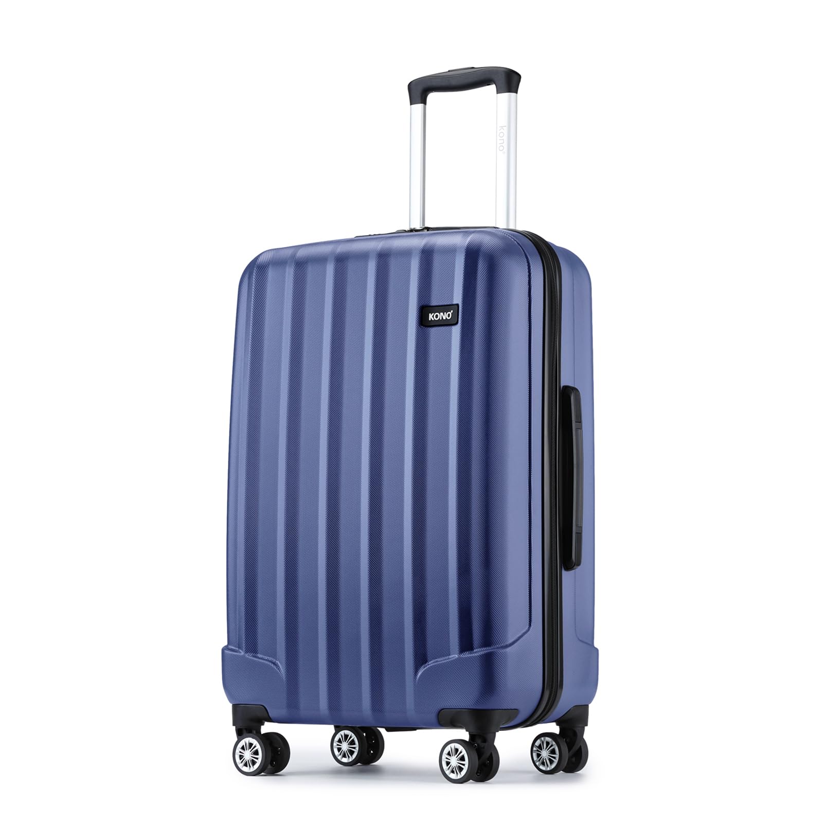 Kono 24 Inch Hard Shell Luggage Lightweight ABS+PC Suitcase with 4 Spinner Wheels Business Trip Trolley Case Suitcase (Navy)