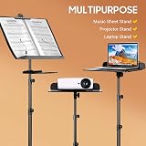 CAHAYA Sheet Music Stand Dual Use with Clamp-on Tray and Desktop Book Stand view 4
