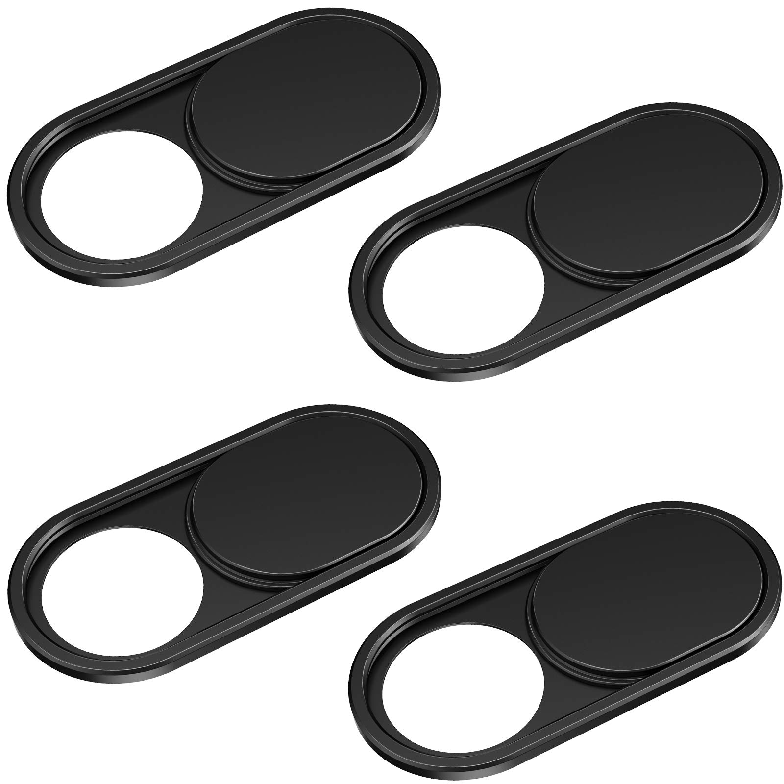 CloudValley Webcam Cover Slide [4-Pack], 0.023 Inch Ultra-Thin Metal Web Camera Privacy Cover for MacBook Pro*, iMac, Laptop Accessories, PC, iPad Pro, iPhone, Computer and Others [Black]