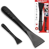 THE SKrAPr Plastic Scraper Tool, 2 Pack, Non-Scratch, 1.7 Inch Wide Blade | Long Ergonomic Handle, Heat Resistant (460F), Dishwasher Safe - Clean Ovens, Countertops, Hard Floors, Walls, and Windows