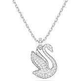 Swarovski Iconic Swan Crystal Necklace, Earrings, Bracelet Jewelry Collection, Clear Crystals on a Rhodium Tone Finish