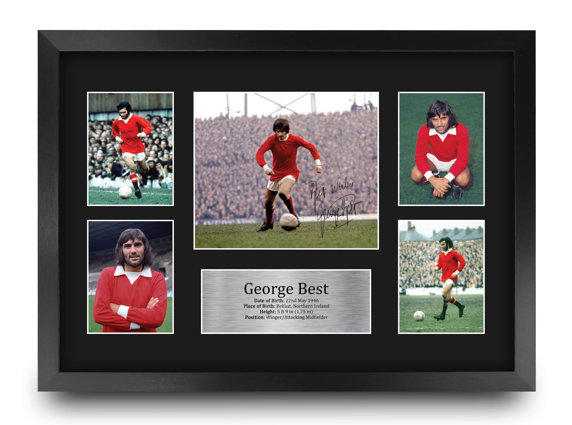 HWC Trading FR A3 George Best Printed Memorabilia Signed Autograph Photograph Display for Football Fans and Supporters - A3 Framed