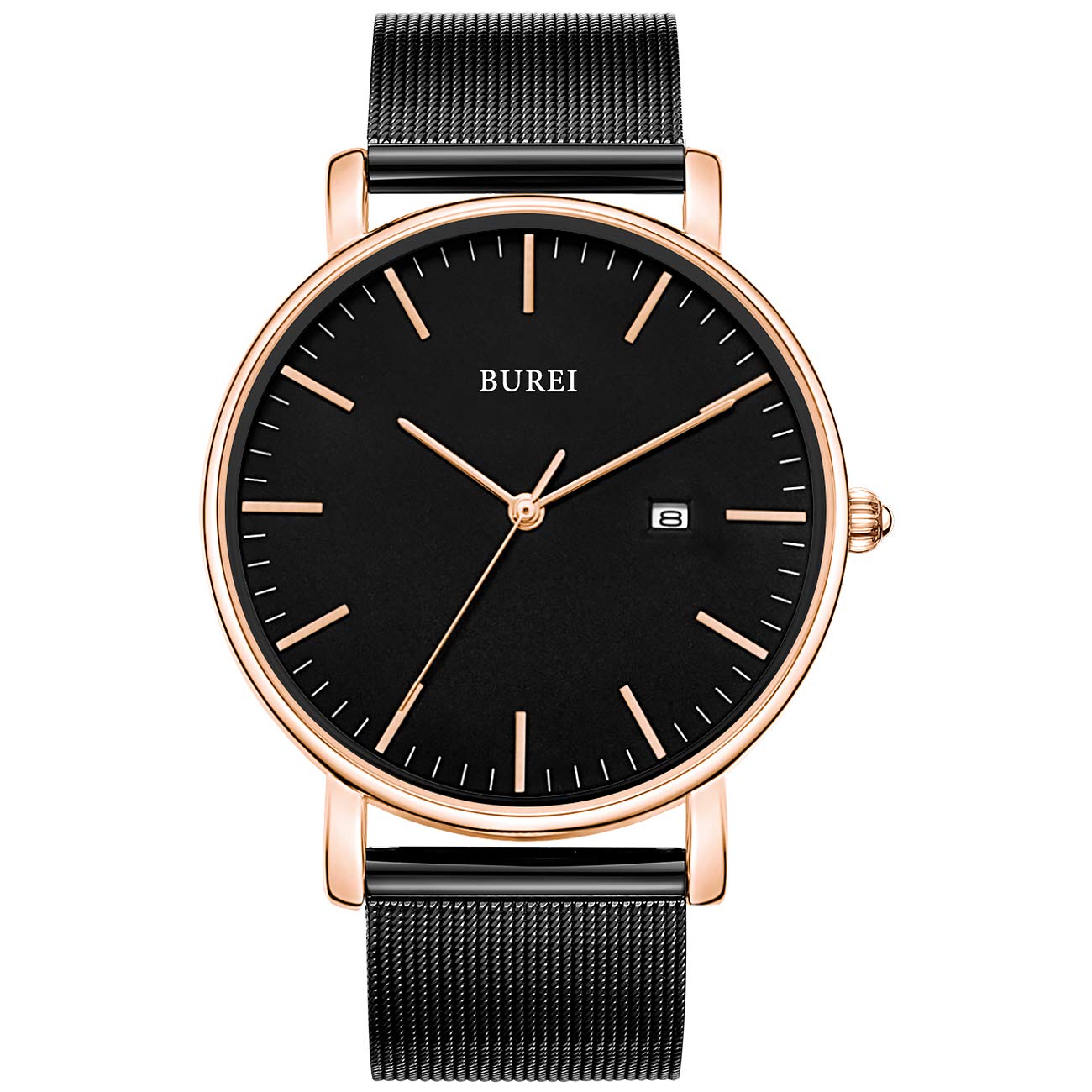 BUREI Men's Wrist Watches,Minimalist Analog Quartz Watches for Men with Mesh Band,Gifts for Men — image 1