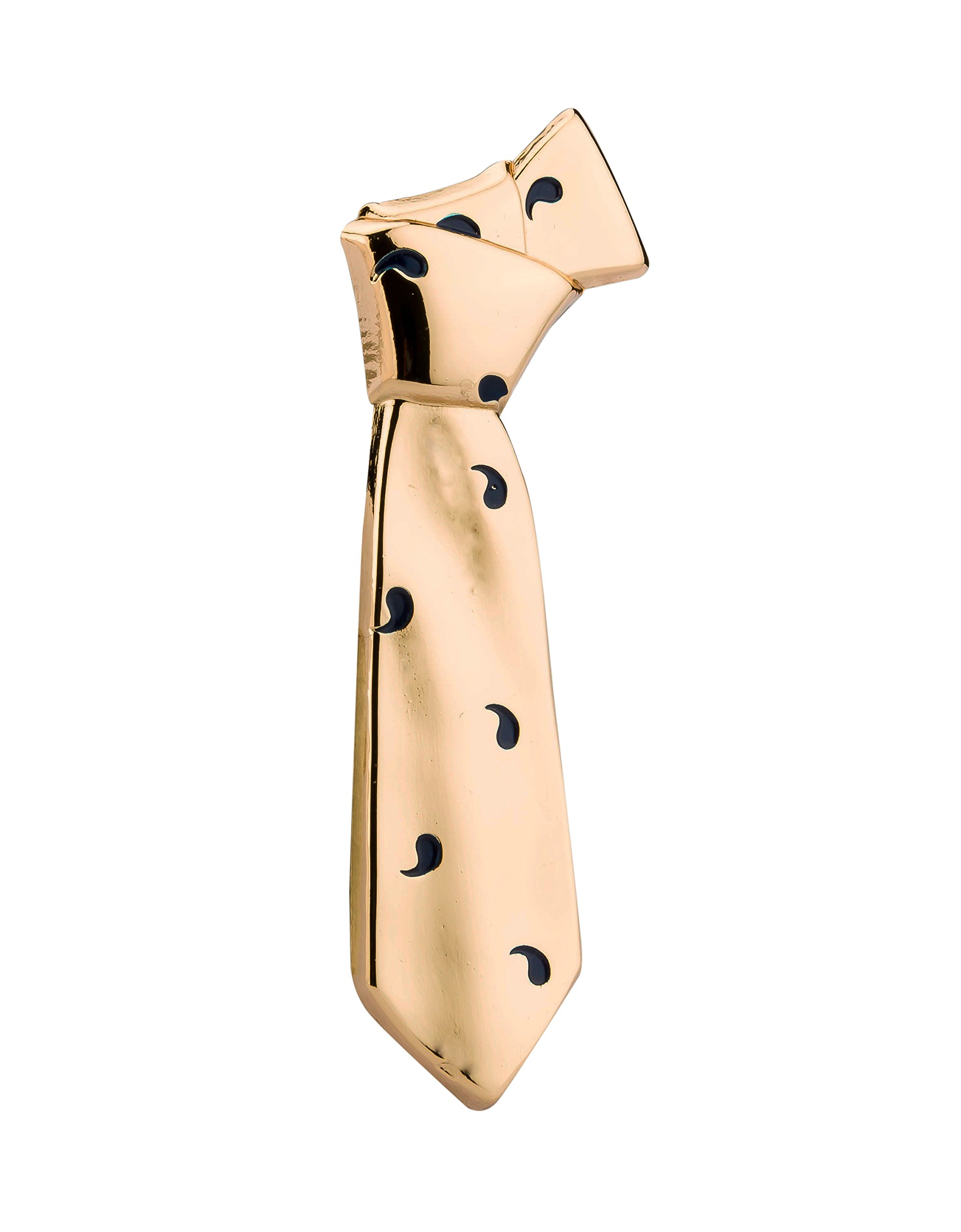 Tie Pin for Men Exclusive Gold Tie with Paisley Print Lapel Pin Badge Coat Suit Wedding Gift Party Shirt Collar Accessories