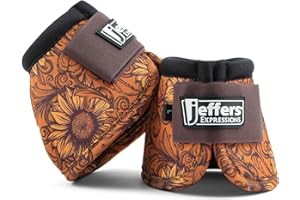 Jeffers Equine No Turn Bell Boots for Horses - Bloomin Toolin, Large | Shock Absorbing Hoof Protection | Secure Double Hook & Loop Closure, Perfect for Travel, Turnout, Training, & Riding - 1 Pair