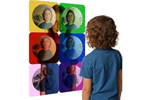 SUNYIWJIE 6 Pcs Sensory Wall Bubble Mirrors, Acrylic Multi Color Interactive Mirror for Kids Classroom Kindergarten Sensory R