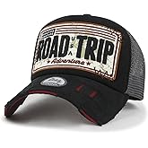 ililily Premium Road Trip Vintage Distressed Snapback Trucker Hat Baseball Cap