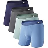 Separatec Mens Underwear with Separate Pouch Moisture Wicking Micro Modal Boxer Briefs Seamless Underwear with Fly 4 Pack