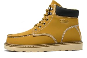 LUODENGLANG MENS Work Boot High-tops Slip Resistant Protective Leather Shoes Outdoor Sports Fluffing Warm Shoes In Winter Cotton-padded Shose.