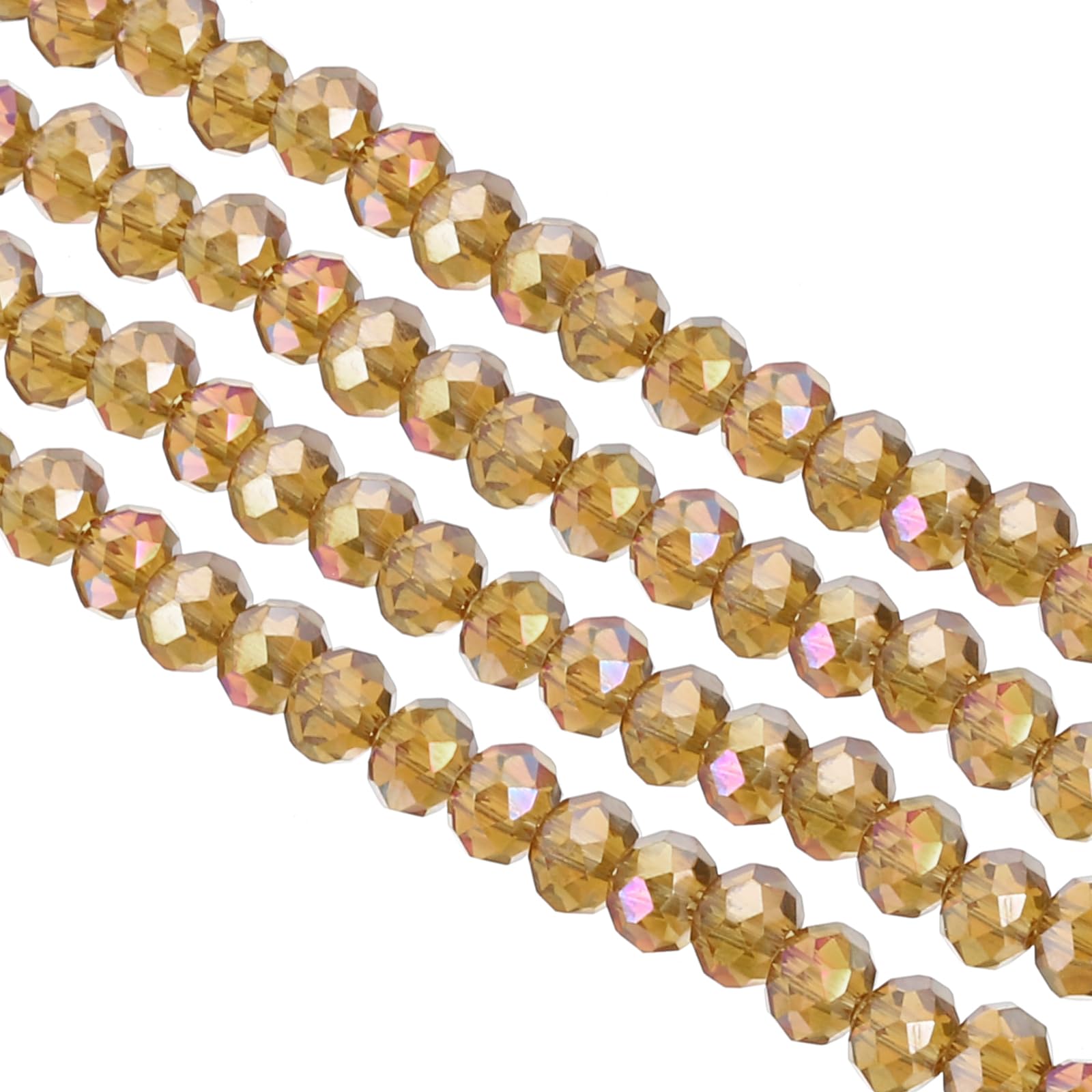 PATIKIL 6 mm Briolette Rondelle Glass Beads, 450Pcs/5Strands Small Round Faceted Crystal Bead for Jewelry Making Earrings Bracelets Necklaces Rings DIY, Brown — image 1