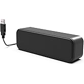 LIELONGREN [Newer] USB Computer Speaker for Desktop, Laptop Speaker, PC Speaker, Small Computer Soundbar with Hi-Quality Sound, Loud Control Volume, Rich Bass