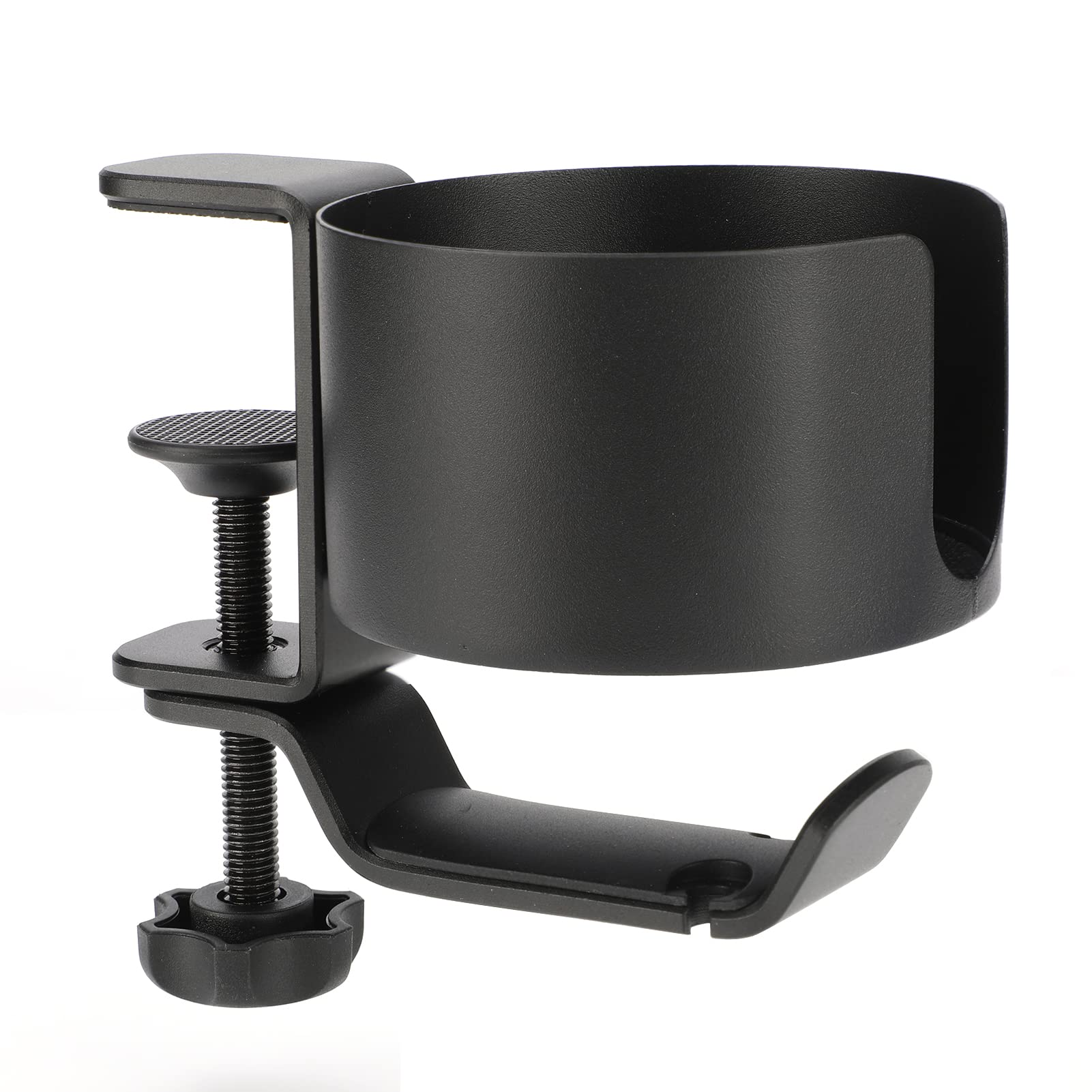 LINGSFIRE Headphone Hanger Desk Cup Drink Holder 2 in 1 Multi-Functional Headphone Holder with Cable Clip Adjustable Gaming Headset Stand 360° Rotating Bracket Universal Headset Hanger for Home Office