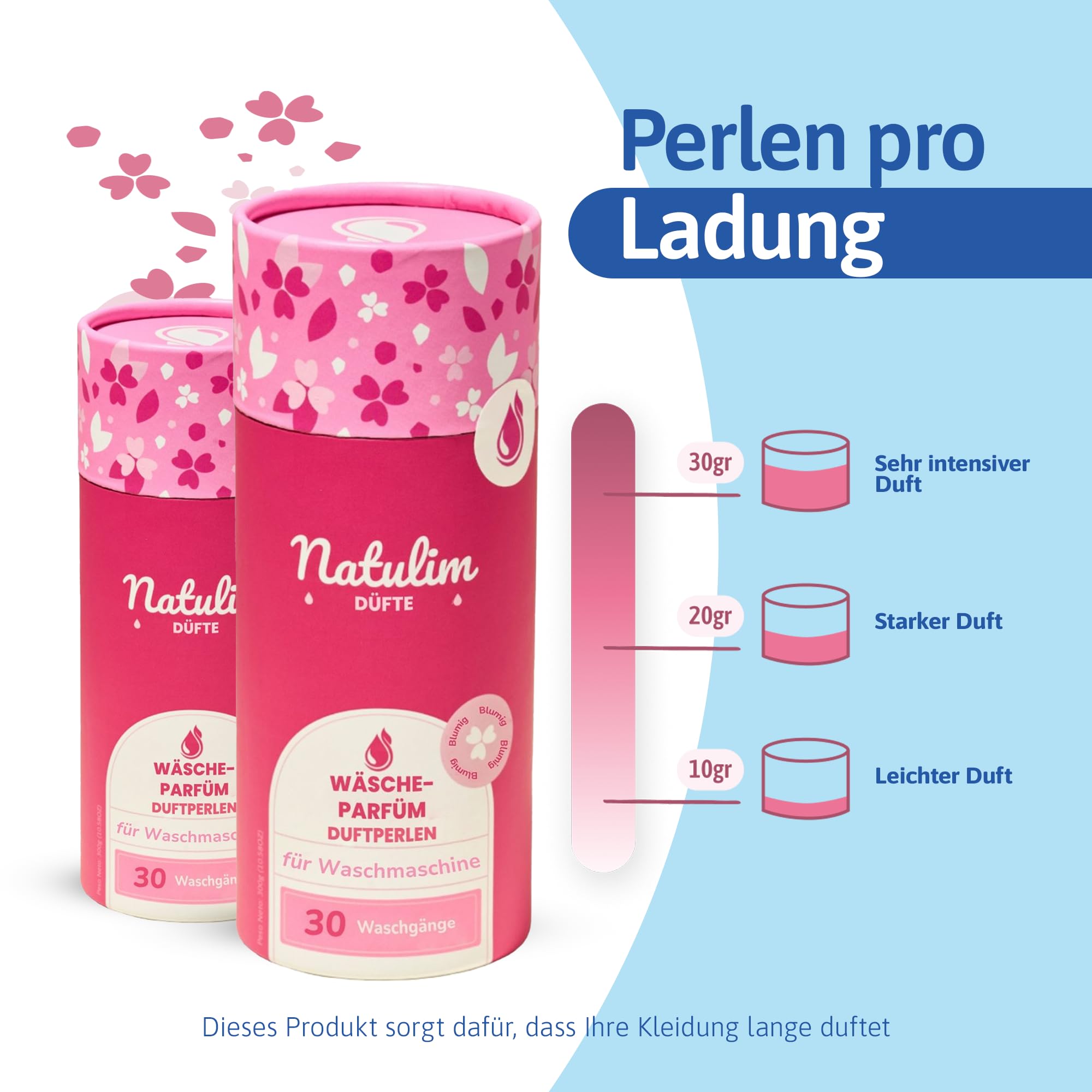 Natulim Wäscheparfüm Duftperlen Waschmaschine Wäscheduft Perlen für empfindliche Haut und alle Textilien nachhaltige Wäscheperlen mit langanhaltender Blumenduft für 30 Waschgänge Made in EU 5