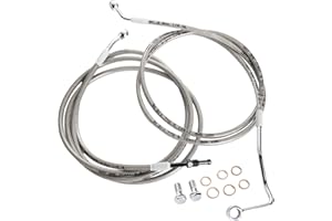 MoKitDora Cable Kit Hydraulic Clutch Upper Brake Lines Stainless Steel Braided Compatible with Harley Touring 2014-2016 Stree