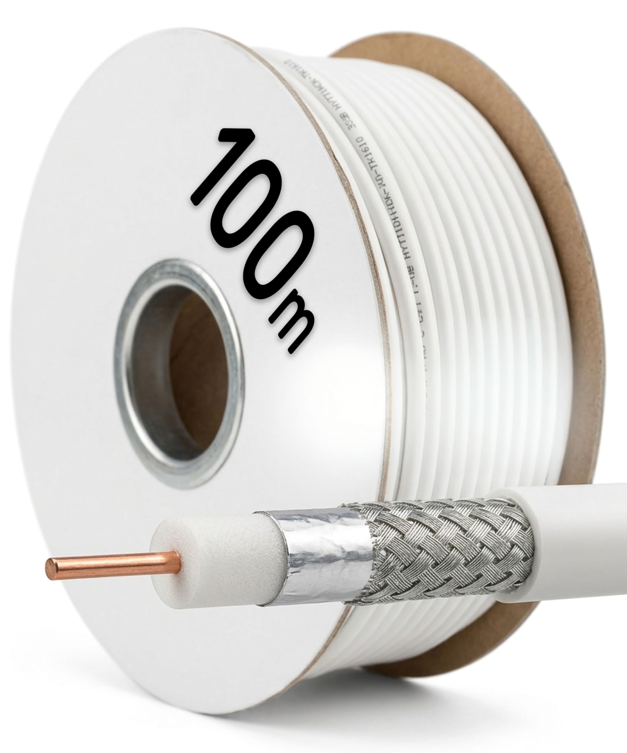 Jäger 100m Koaxialkabel SAT TV Antennenkabel Digital Koaxkabel Koaxial Kabel BK Anlage >90 dB 75 Ohm SAT-Kabel für DVB-T DVB-C DVB-S Radio DAB HDTV Weiß