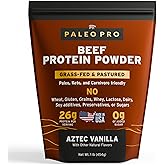 Paleo Pro 26G Beef Protein Powder - Grass Fed Protein Powder Isolate - Pure Animal Based Pastured & Cage-Free | Dairy & Gluten Free, Natural & Clean Proteins for Paleo & Keto - 15 Days Supply Vanilla