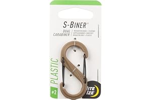 Nite Ize S-Biner Size #2 Dual Carabiner, Strong Glass-Filled Nylon Plastic, Coyote