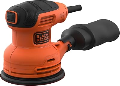BLACK+DECKER BEW210 Random Orbit Disc Sander 125mm 230W - Fast Swirl-Free Finish