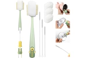 XANGNIER 5 in 1 Bottle Cleaning Brush Set,Multifunctional Water Bottle Brush and Straw Cleaner Brush,Cleaning Tool Kit for Owala/Stanley/Yeti/Simple Modern Tumbler Cup Accessories,Kitchen Gadgets