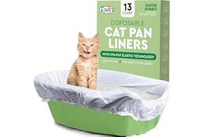 Alfapet Elastic Cat Litter Box Liners - Super Jumbo 13 Count - Tear-Resistant Cat Litter Bags, Waterproof Kitty Litter Liners - Fits Litterbox Pan Sizes X-Giant, Jumbo 42" x 20" x 2 MIL 30 lb Capacity