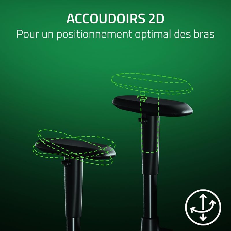 Iskur V2 X - Essential Gaming Chair avec Support Lombaire intégré (Coussins en Mousse moulée Haute densité, accoudoirs en 2D, Tissu avec Finition Douce) Noir