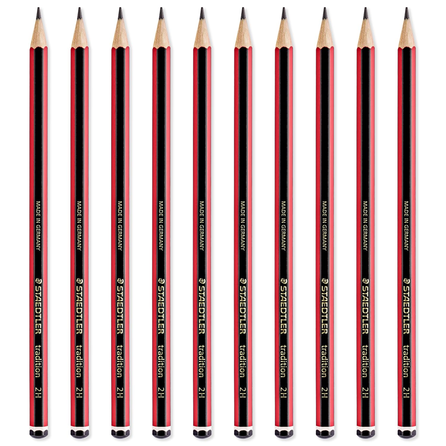 STAEDTLER Tradition Pencil - Drawing Sketching Art - Pack of 10 Pencils - Grade 2H